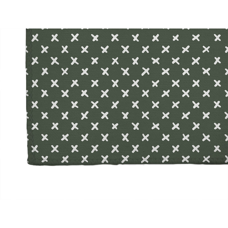 Criss Cross Kids Play Mat, Rectangle 5' x 7', Chimichurri/Green