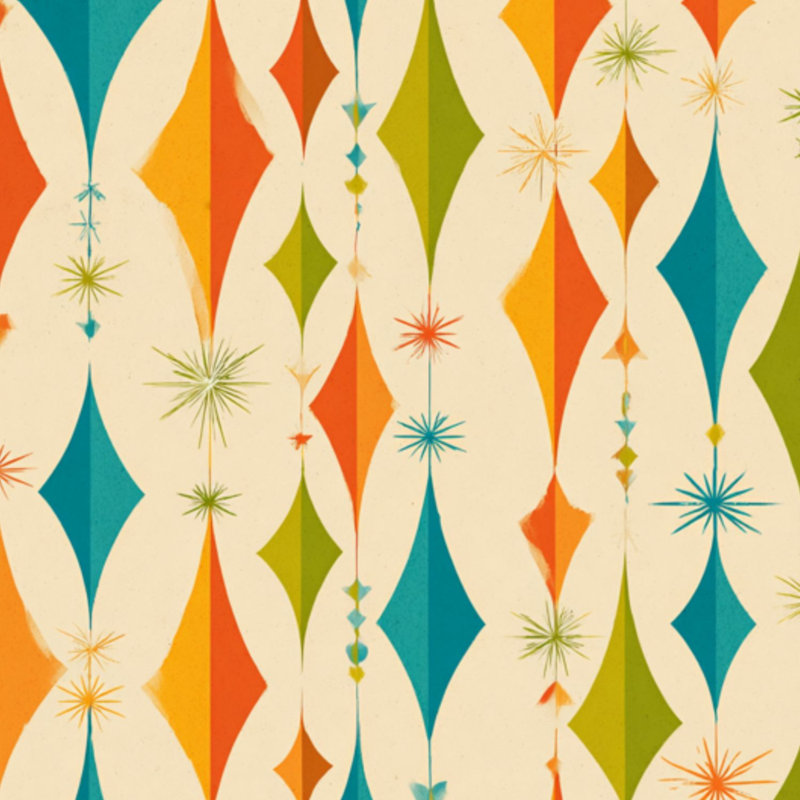Papier peint adhésif autocollant rétro adhésif Mid-Century à motif géométrique coloré à motif de losanges étoiles pour les armoires de cuisine de chambre à coucher