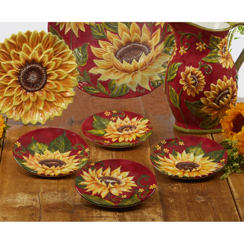 Certified International Sunset Sunflower Dessert Plate