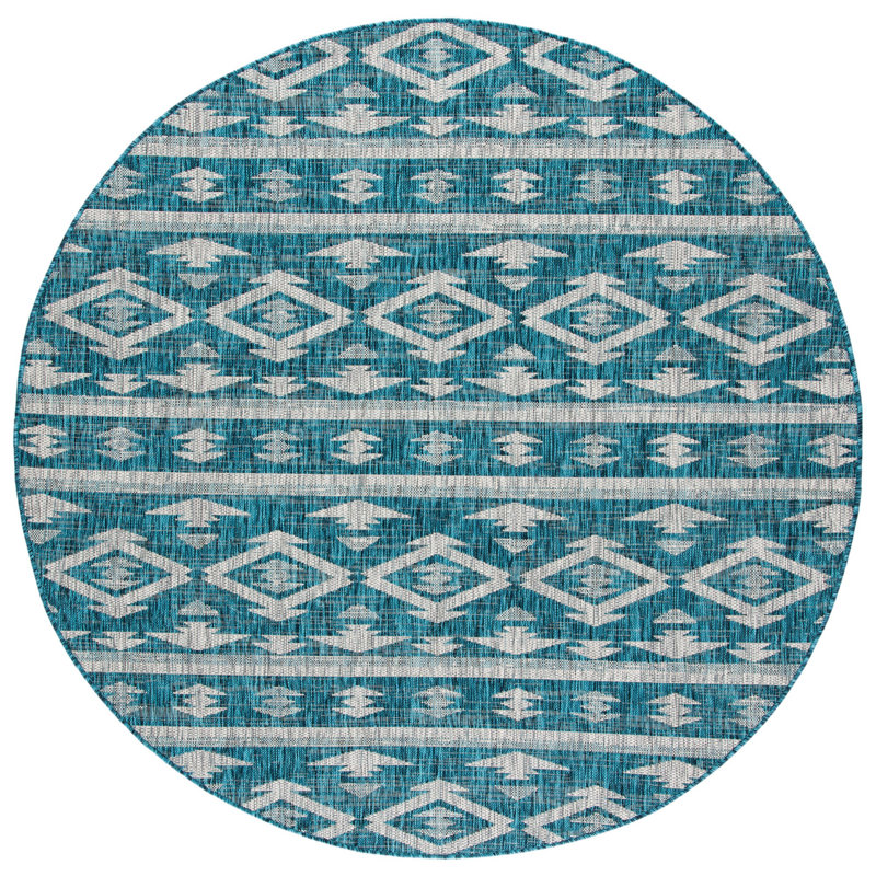 Amarien Southwestern Indoor/Outdoor Area Rug, Round 6'7"