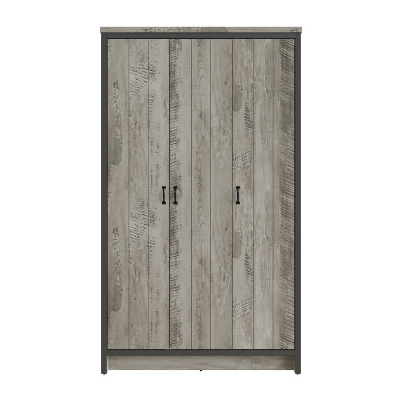 Ramlochan 3 Door Manufactured Wood Wardrobe, Grey