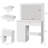 Carlno Makeup Vanity With 2 Drawers, A Cabinet, Large Lighted Mirror And Storage Stool