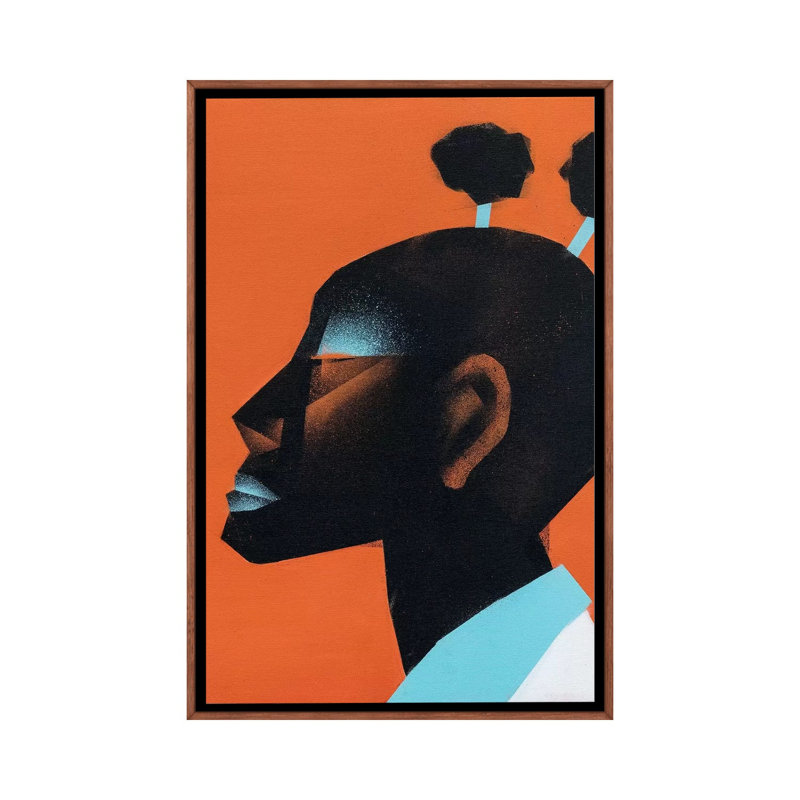 Cabeca II by VCalvento - Print on Canvas, Classic Brown Wood Framed, 101.6 cm H x 66.04 cm W