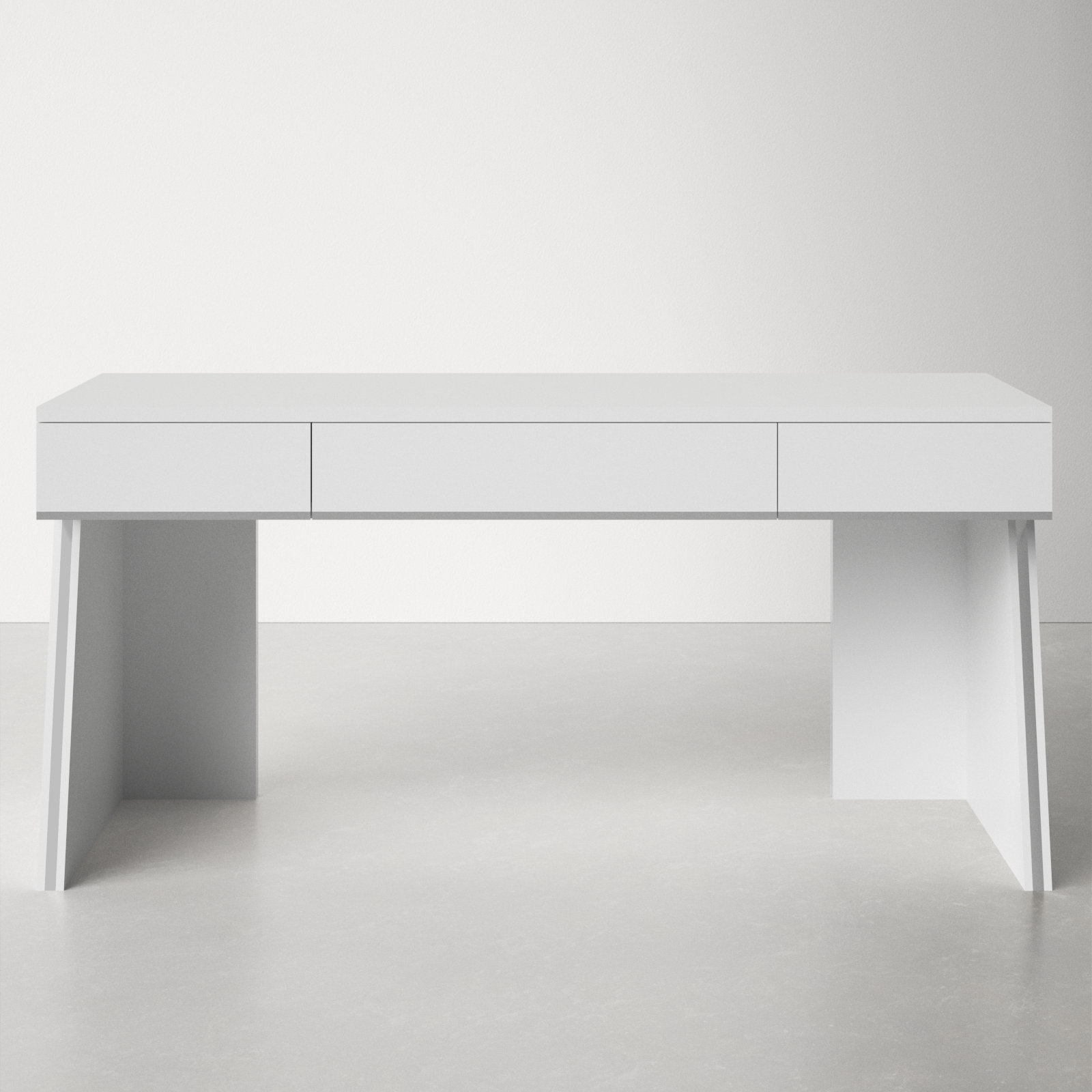 Brooklyn + Max Argyle Wood Modern Industrial 72 inch Wide Wide Desk in  White 