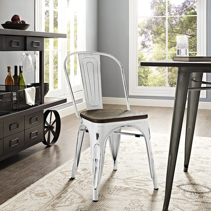 18'' H Stacking Side Chair, White
