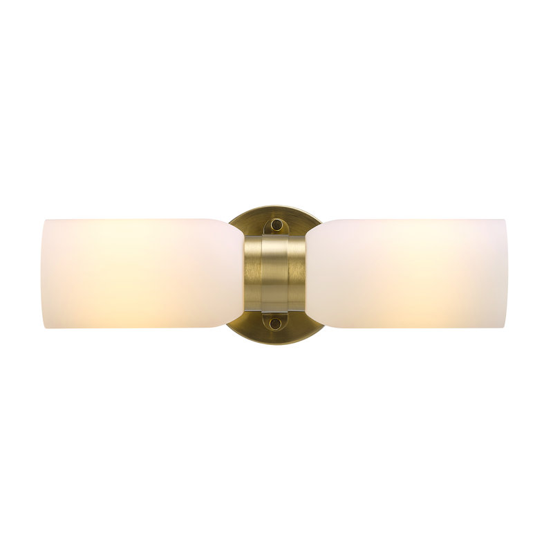 Éclairage pour salle de bain 2 lumières 15 po, laiton mat, abat-jour en verre givré, montage horizontal ou vertical, accessoires de salon de beauté, éclairage de salle de bain sur miroir, éclairage de miroir de maquillage, applique murale