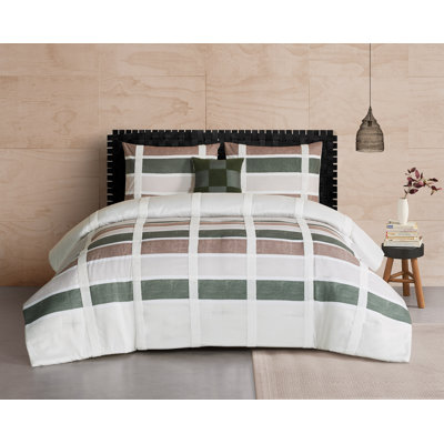 Roxy Polyester Checkered Comforter Set