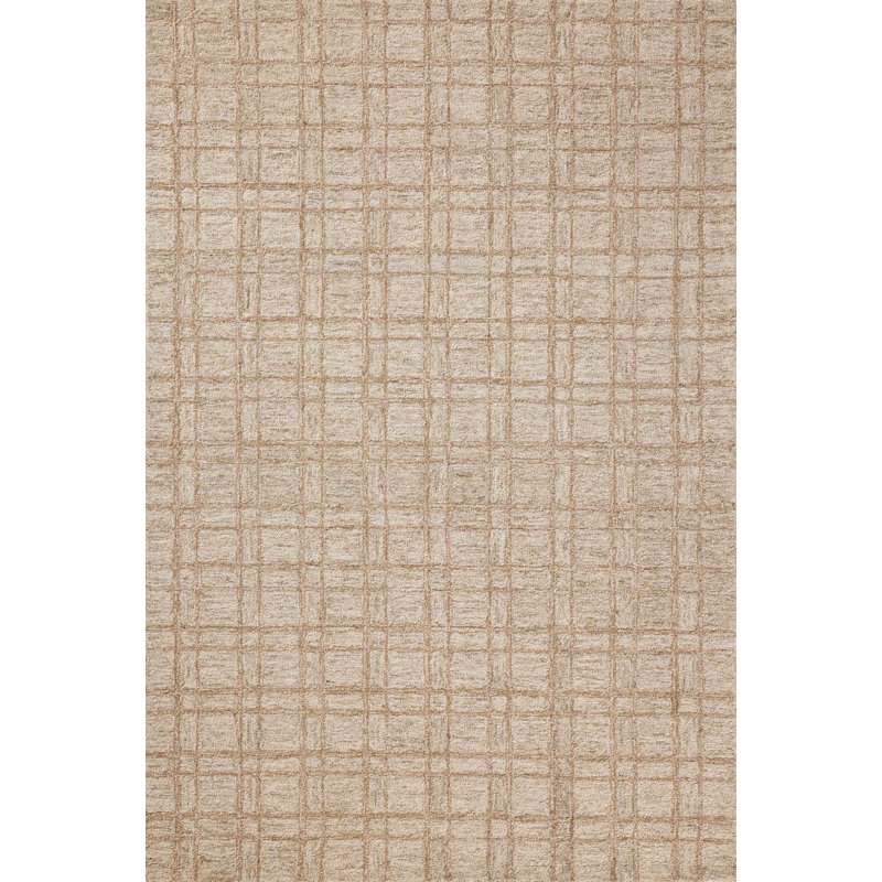 Polly Khaki and Sand Hand-Tufted Wool Accent Rug 2' x 5'