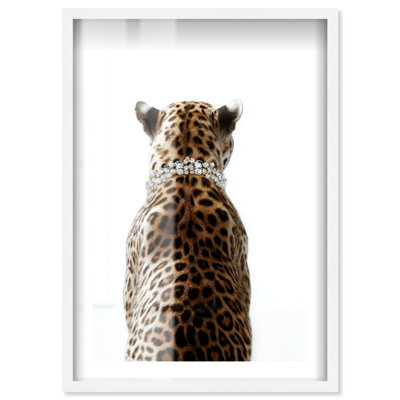 Décoration murale «Big Cat Bling II Shadowbox» par Notoriart, cadre blanc, 30 x 45