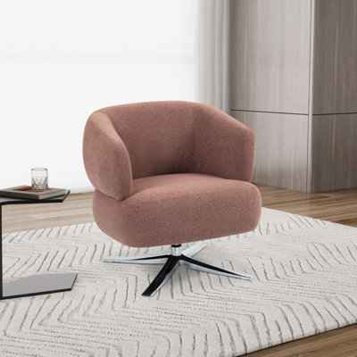 Modern Swivel Leisure Chair, Linen-upholstered Armchair