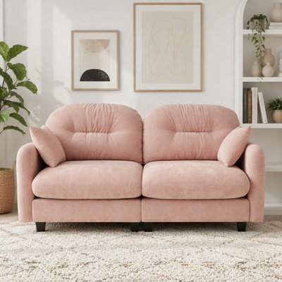 Canapé modulaire Cloud avec accoudoirs en tissu chenille, conception plissée matelassée, conception ergonomique, mousse haute densité, accoudoirs élégants, base en bois de haute qualité