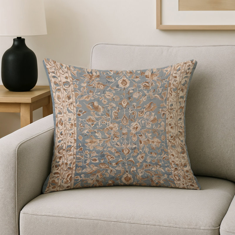 Coussin décoratif intérieur et extérieur Modern, Carré 18 po, Gris oriental 26
