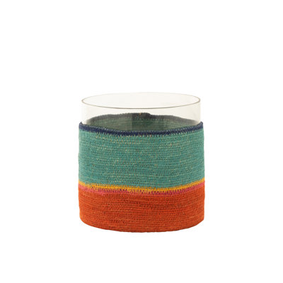 20 cm H Glass Tabletop Tealight Holder with Candle Included