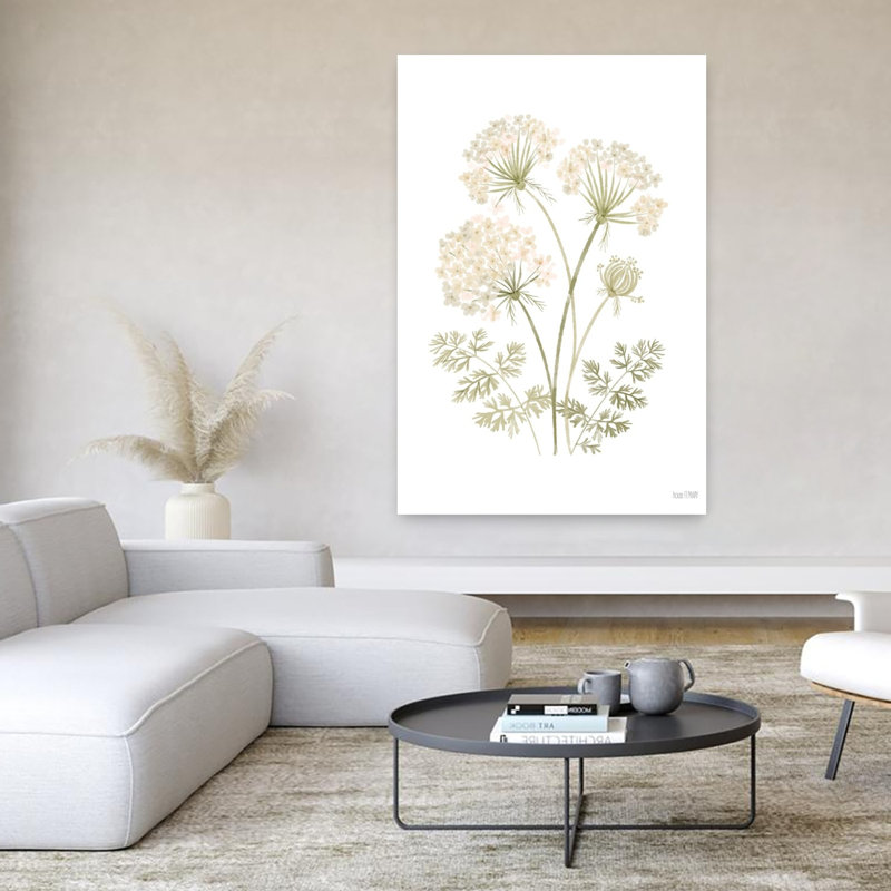 Anne's Lace II, art abstrait contemporain de fleurs, H 60 po x l 40 po