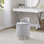 Tabouret de coiffeuse 18 po avec pivot en métal chromé et velours argenté-130671130-130671131