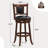Acelee Swivel Upholstered Counter Stool with Solid Wood Frame-733383387-733383365