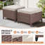 Ensemble de repose-pieds d'extérieur en osier pour patio - 2 pièces repose-pieds en rotin avec coussins épais (ensemble de 2)-254305088