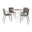 Fauteuil PP empilable Summer-4Pcs gris chaud avec table pliante moderne pour une utilisation intérieure / extérieure - ergonomique et peu encombrante-556048725