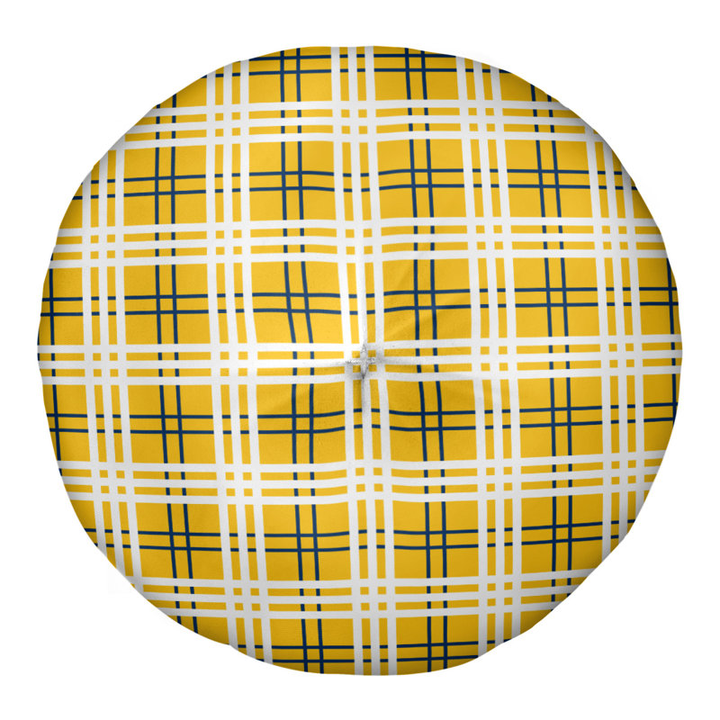Housse et insert pour coussin de luxe New York Fly Football, 26 po x 26 po, Or / bleu marine / blanc