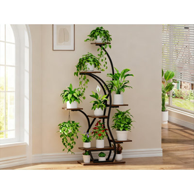 Grand support à plante avec lumières de croissance - étagère de coin à 8 niveaux pour plantes d'intérieur, éclairage réglable à spectre complet avec minuterie, cadre en métal robuste pour le salon, le bureau, la décoration de patio