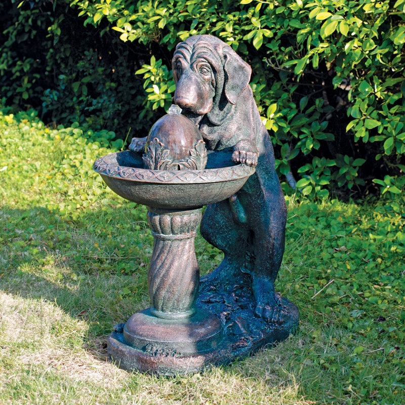Dog's Refreshing Drink Resin Sculptural Fountain