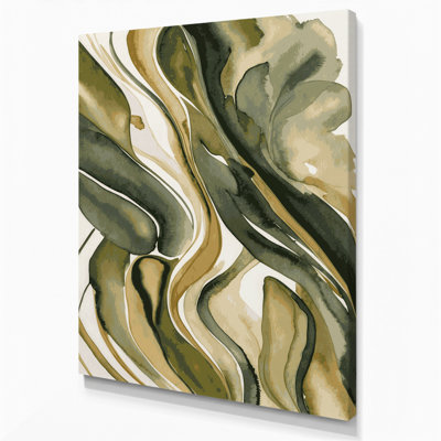 Aquarelle abstraite, art mural sur toile beige 33