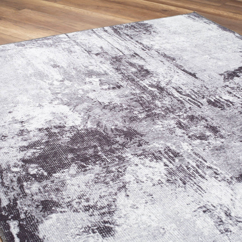 Luxurious Machine Washable Area Rug, 4.9 x 7.5 Feet, 100% Polyester, 1850 g/m², Pile Height: 0.2 inches | Eco-Friendly Recycled Poly Cotton Backing | Perfect for Living Room & Bedroom, Soft and Durable Design