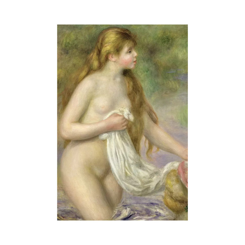 Bather With Long Hair, C.1895 by Pierre-Auguste Renoir - Wrapped Canvas Gallery-Wrapped Canvas Giclée