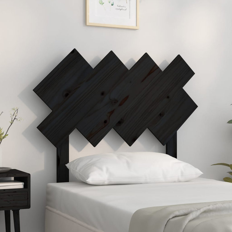 Kabid Solid Wood Headboard, Black