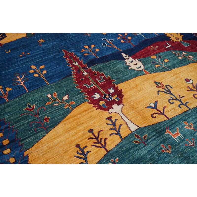 Tapis multicolore et ivoire noué à la main de haute qualité