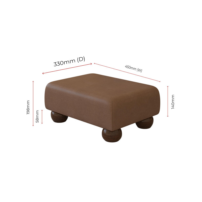 Acierno Natural Wood Bun Feet - Faux Leather, Chocolate Brown, Brown