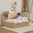 Full Size Corner Bed Frame With Storage Bookcase And Upholstered Headboard, Charging Station And Drawers-108195607-108195612