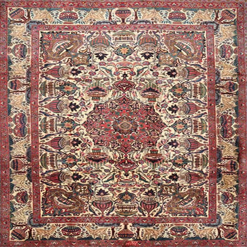 Tapis brun/noir traditionnel 441, Carré 3 pi