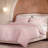 100% Washed Cotton Comforter Set Queen Size – Pink, Linen-Like Texture, Soft & Breathable Bedding Set, 3-Piece Durable Percale Comforter-123119589-123119592
