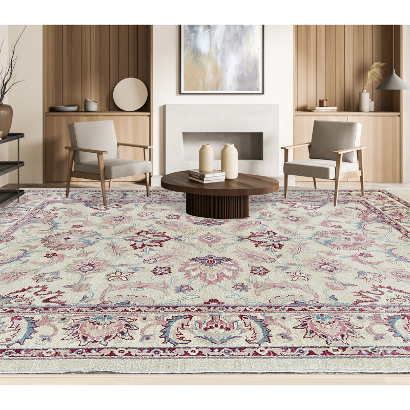 Hand-Knotted High-Quality Beige Area Rug