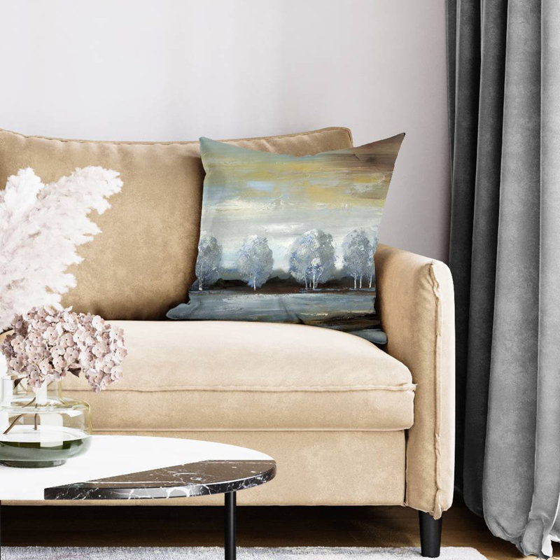 Grey landscape - 20"x20" Throw pillow cover - Poly twill - Print on demand, 20"H x 20"W, Pillow Cover Only - No Insert