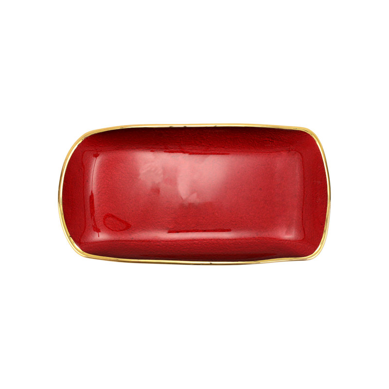 Plateau rectangulaire en verre métallique, Rubis