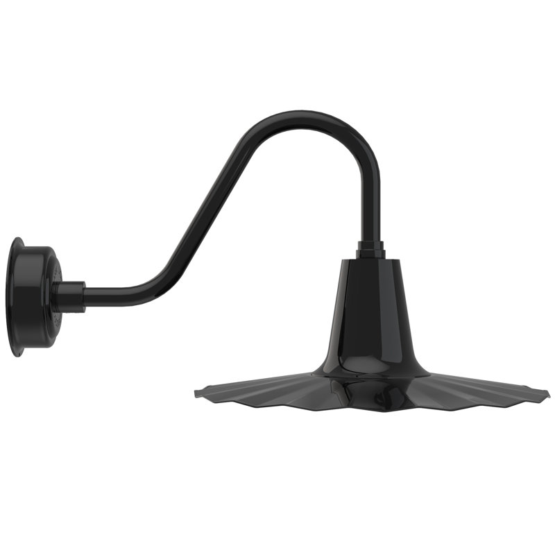 Luminaire de grange d’extérieur à del Iris, H 7,5 po x l 20 po x P 20 po, Noir