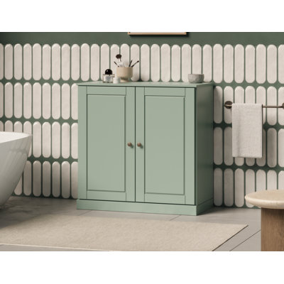 Palace Imports 100% Solid Wood Bathroom Storage Cabinet, Raised Panel Doors, Adjustable Shelves, 32" Wide, 35.75" Tall