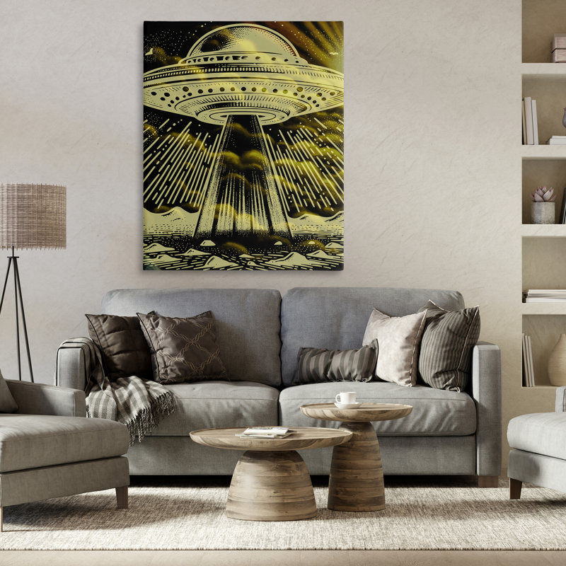 OVNI mystérieux, conception par Jesse Keith, H 48 po x l 36 po