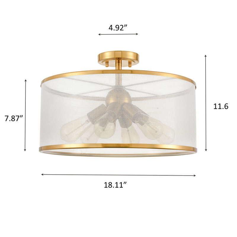 Plafonnier semi-encastré 6 lumières Modern