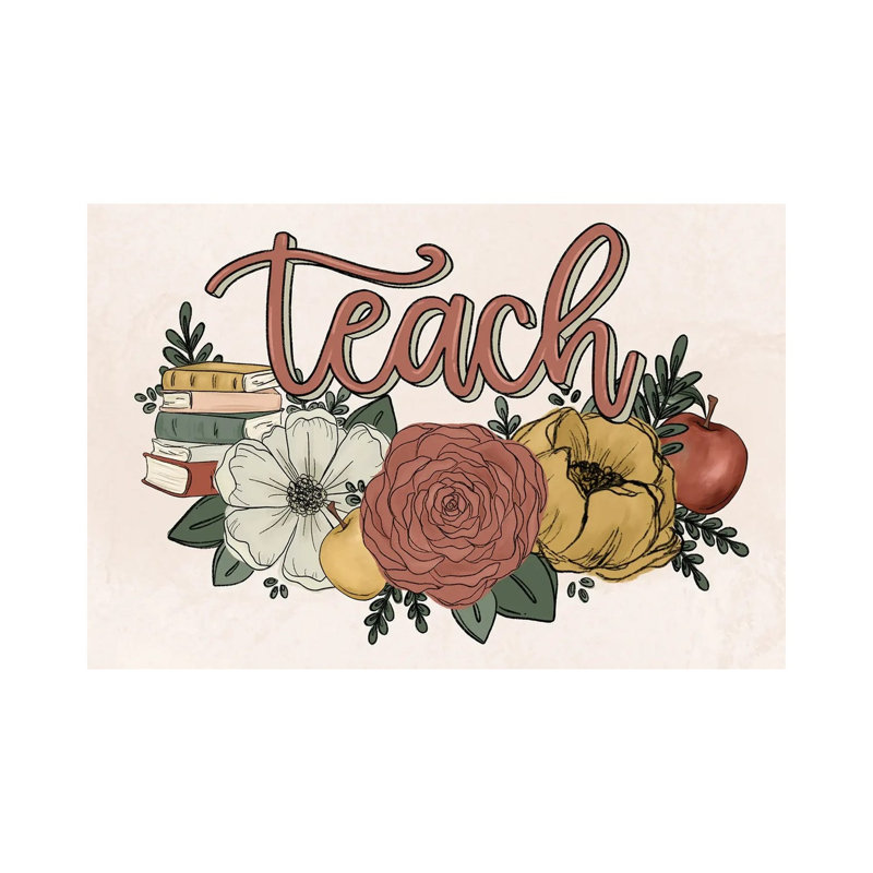 Teach Florals by Katie Bryant - Wrapped Canvas Gallery-Wrapped Canvas Giclée, 20.32 cm H x 30.48 cm W