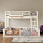 Lit superposé simple au-dessus de grand lit simple en bois massif avec panneau perforé et étagères-1802978371-1802978381