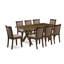Ensemble de salle à manger 9 pièces comprenant une table de salle à manger rectangulaire avec pieds en X et 8 chaises rembourrées en tissu kaki foncé-124086185-124086184-124086186