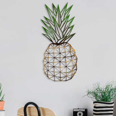 Hand-Painted Decorative Metal Wall Accessory, 22.0 x 9.4 x 0.6 inches | 100% Metal Construction, Thickness: 0.06 inches | Unique Design with Color Variations, Perfect for Home Decor & Gallery Walls