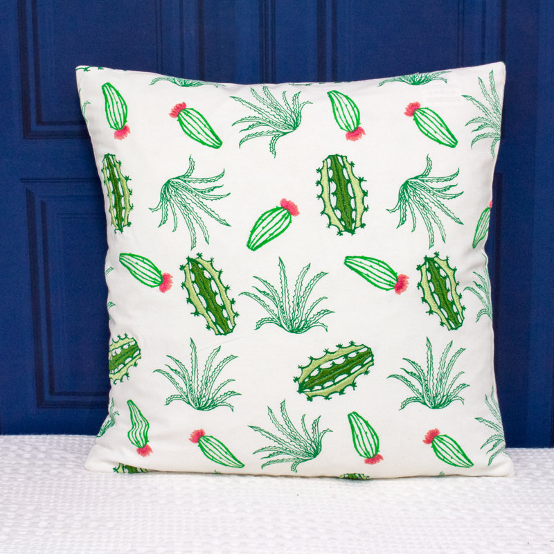Floral Square Throw Pillow Cover