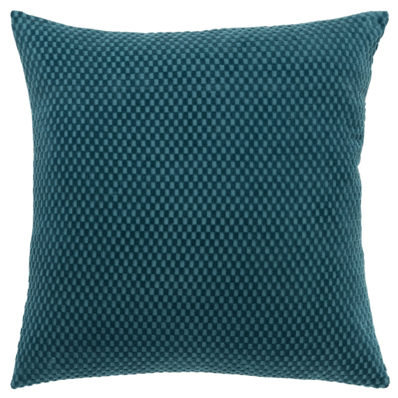 Housse de coussin rectangulaire avec insert lombaire 100% coton Zoya, Bleu sarcelle