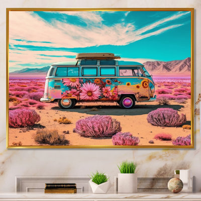 «Vintage Van Roadside Stories III», reproduction d'art sur toile rétro