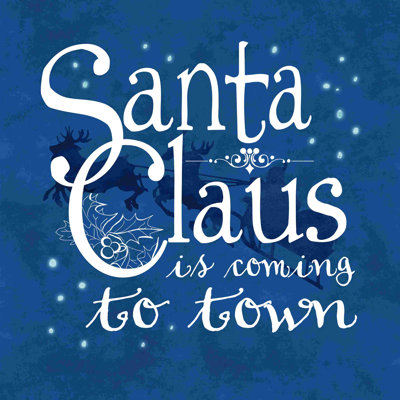 «Santa Claus is Coming», art textuel sur toile tendue