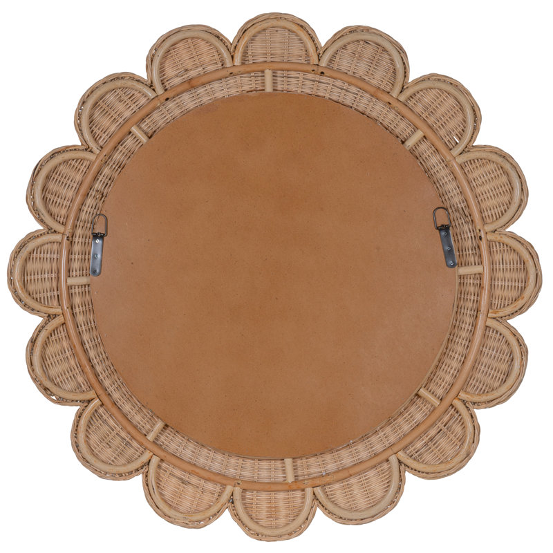 Sonia Scalloped Rattan Mirror